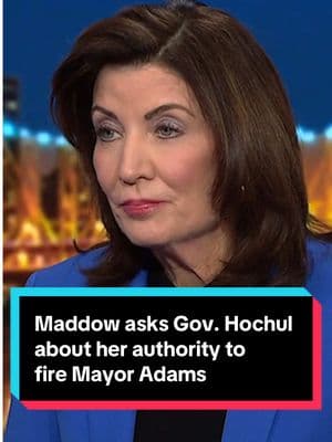 Just hours after the acting U.S. attorney in Manhattan and at least five prosecutors resigned after prosecutors refused to follow a Justice Department order to drop the corruption charges against New York Mayor Eric Adams, Rachel Maddow asks New York Gov. Kathy Hochul how she's feeling about her unique power to remove him from office. #ericadams #sdny #doj #kathyhochul #politics #news 