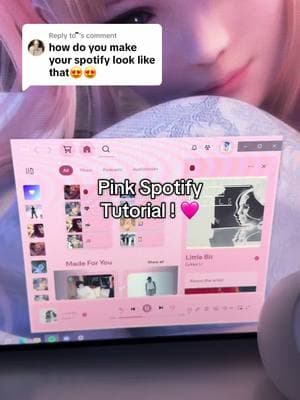 Replying to @ྀིྀིྀིྀིྀི Not the best tutorial but I tried 😭 #spotify #spicetify #pink #aesthetic #cutecore #tutorial #pinkspotify #pinksetup #whitesetup #pc #pcsetup #cute #kawaii #techtok #techtips #cutetech #fyp #foryou #foryoupage #trend #trending 