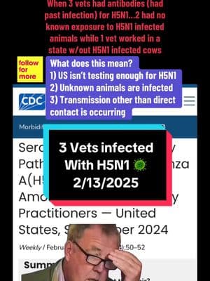 Asymptomatic cases of bird flu in humans are flying under the radar. 3 veterinary practitioners have antibodies signaling a past infection to H5N1 w/out known exposure to sick animals. #birdflu #LearnOnTikTok #docsoftiktok #transmission #tikrokpartner #publichealth 