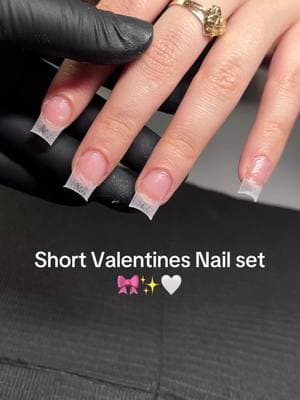 Happy Valentines Day girlys 💖🫶🏻🎀✨🤍  #loveday #valentinesnailsideas #frenchtipnails #houstonnailtech #houstonnails #htxnails #valentinesnails #pink #pinkshortnails #pinknails💕 #shortnails #shortnailsideas #shortnailinspo #valentinenailinspo 