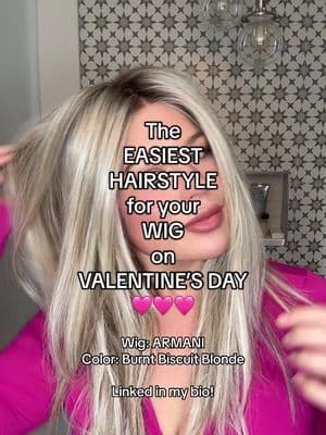 Want to style your wig cute for Valentine’s Day with little to no effort?! I’ve got you covered 😍 #wigtok #wig #microinfluencer #wiginfluencer #hairlossjourney #alternativehair #wighair #over40 #thinhair #syntheticwig #belletress #wigstylist #wigstyling #easyhairstyles #ValentinesDay #valentinesdayhair 