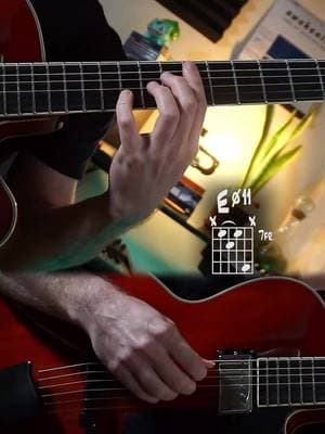 Jazzy Chord Loop in F (Dm). Check out my Patreon for a PDF, backing track, and more. Link in bio. #guitarchords #jazzguitar #musica #guitarlessons 