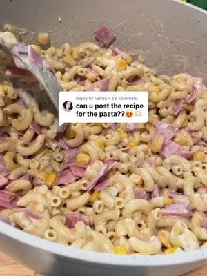 Replying to @karina <3 i never measure anything for this pasta so just add as much as you’d like of each ! ☺️ #Recipe #coldpastasalad #macaronisalad #EasyRecipe #recetas #ensalada #foodies 