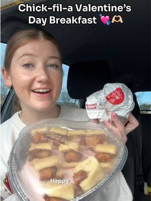 happy valentine’s day!! 💘 eat chick-fil-a breakfast with me! of course I had to get the chick-n-minis heart shaped tray and also the heart shaped chicken biscuit!! 🫶🏻  #chickfila #chickfilabreakfast #chickfilahearttrays #chickfilaheartbiscuits #heartshapedtrays #chicknminis #chickenbiscuit #eatwithme #mukbang #chickfilamukbang #Foodie #foodtiktok #FoodTok 