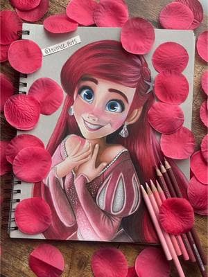 Replying to @⭐️Brookie duckie🩷 she was perfect to do on Valentine’s Day 🥰❤️🩷❤️🩷 #ariel #littlemermaid #disney #disneydrawing #pixar #tiktokartist #tiktokart #arttok #coloredpencil #coloredpencilart 