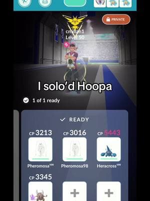 I solo’d Hoopa with my strongest bug 🐛 type Pokemon  #pokemon #pokemongo #pokémon #pokémongo #hoopa 