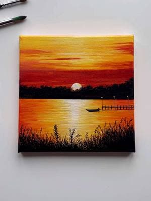 Golden Hour Serenity 🌅✨ . . . . . . . . . . . . . . . . . . . . . . . . . . . . . . . . . . . . . . . . #artworks #acrylicpainting #canvaspainting #easyart #howtopaint #abminiart #artok #reward #landscapepainting #landscapepainter #painter #artist #artistsoftiktok #viralvideos #sunsetpainting #sunset #chillart #artistatiktok #landscapersoftiktok #kesfet #fypageシ #foryouuuu 