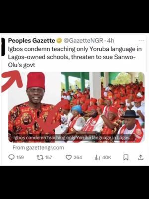 Ndigbolugi condemn teaching only Yoruba language in Lagos-owned schools, threaten to sue Sanwo-Olu's government. #fyp #foryoupage❤️❤️ #tufaceidibia #esabod 