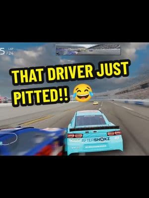 That driver just pitted! He must have needed new tires and gas to do it in a six lap race? #troll #joke #funny #nascarheat5 #gaming #cleanracing #bigwreck #hilarious #racing #trolling #nascar #game #fyp #weregonnalose #angry #rage #carracing 