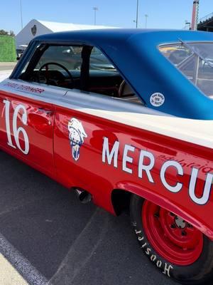 1964 Mercury Marauder race car at Sonoma Raceway.       Helping revive Mercury’s racing program in the 1960s following the lift of the factory racing ban, race car builder Bill Stroppe prepared this Mercury for the 1964 NASCAR season in his Long Beach, California race shop. The Marauder was created to bolster Mercury division’s lackluster image and was one of the first Ford products designed with a wind-cheating fastback roof. This Marauder made its debut at the 1964 Daytona 500 driven by Darel Dieringer, who had handed Stroppe his first NASCAR win the previous season. #nascar #vintagenascar #racecar #mercurymarauder #vintageracecar #nascarracing 