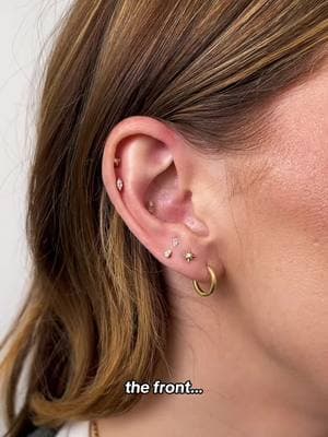 A cute ‘scape from front to back  #pierced #earstyling #beforeafter #styleinspo #stylingtips #backofear #stylingideas #earscape #flatback #foryoupage #inspo #2024 #hoops #curatedear #earringcheck #back #trending #earrings #accessories #eartok #fypシ #fypシ゚viral #fyppppppppppppppppppppppp 