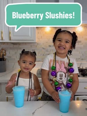 Quick and easy Blueberry Slushies #Recipe #sisters #recipesforkids 