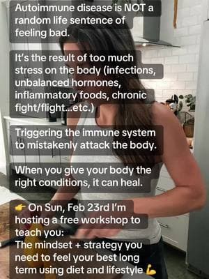 Here is what we will be covering in the free workshop:  The Feel Your Best Formula ✔️Specific diet and lifestyle steps that will minimize/eliminate your symptoms. ✔️How to keep your diet and lifestyle plan simple so you can follow through on it. ✔️How to handle sticky situations with diet an diet and lifestyle that no one talks about. ✔️How to successfully feel better no matter how many times you have tried in the past. ✔️How to feel your best long term without relying on motivation or willpower. This is for you if: 👉You want to feel better using diet and lifestyle changes but you have no idea how to get started. 👉You believe feeling better is possible for others but have a hard time believing that it's possible for you. 👉You have attempted to feel better in the past and you know you need to take a different approach to be successful. 👉You have only been able to feel better short term and you want to create a lifestyle that keeps you feeling your best long term. You don’t want to miss this.  ✅ Register at the link in my bio today.  #autoimmunedisease #autoimmune #autoimmunewarrior #autoimmunehealing 