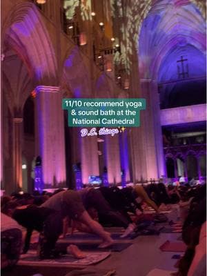 ‘Twas the perfect activity for a winter evening! The cathedral looked sooo pretty all lit up. #dcthings #nationalcathedral #yoga #dctiktok 