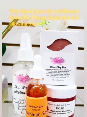 This skincare kit will Tighten, Plump & Brightens the skin..  . . #kremeherbal #handmade #naturalskincare #sensitiveskincare #8yrsandcountinginbusiness #fyp  #fypシ゚viral  #glowingskin  #plantbased  #beautifulyou 