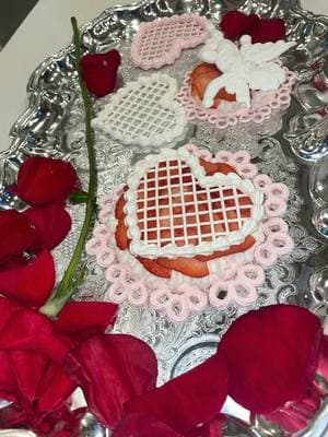 Valentine’s Day meringues ♥️ assorted meringue doilies with whipped cream & strawberries 🍓 #baking #homebaking #dessert #cakedecorating #aesthetic #foodtiktok #dreamy #strawberry #pavlova #whippedcream #meringue #glutenfree #glutenfreedessert #rose #vday #ValentinesDay #coquette #y2k #cherub #angel #tablescape #hosting #DIY #frosting #angels #angel #cupid #fyp #pretty #desserttiktok #whippedcream #foodstyling 