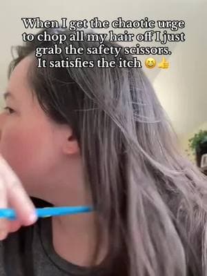 Do ever just wanna 💇🏻‍♀️🫣 #safetyscissors #snipsnip #asmr #haircut #kidproofscissors #skillmatics #asmr 