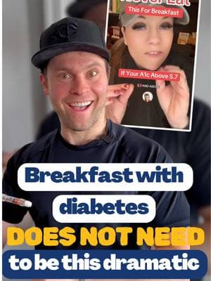 Breakfast with diabetes does NOT need to be this dramatic While the first meal of the day can absolutely set the tone for your blood sugars for the rest of the day, you have to work with your team to find what’s best and sustainable for you. This person gets a chunk of the information right but is a little too “black and white” with what is the “best”. There’s more than one way to eat as a person living with diabetes. Some people’s bodies do well with some carbs in the morning. And while limiting them might be the answer for many, choosing the right types of carbs for you and having your medication on point is a much more reasonable solution. Also, note the scare tactic on A1c being 5.7. Don’t let people like this freak you out. Make sure you’ve got a great care team you can go to solve your situation. If your care team is not up to par, you might know someone 😉 #diabetestype1 #typeonediabetes #diabeteslife #bloodsugars #diabeteseducation #insulindependent 