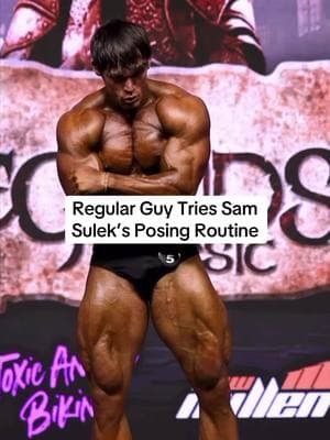 Trying Sam Sulek’s Posing Routine #samsulek #bodybuildingmotivation #posing 