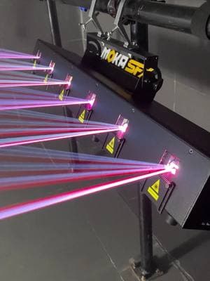 MK-LS09 6 Eye Full Color Animation Laser Light😄😄 Features: 1.6 head RGB animation laser array. Around 100 laser patterns and beam effects built-in。 Customers can use DMX controller to control each head separately (patterns, effects, color, dimming, position, etc.), so as to get same effects or different effects laser show. 2.Dust proof designs. IP rate is IP61. Can prevent the dust and fog machine oil into machine. Prolong the laser life and reduce the maintenance costs. 3.More stable and better performance full diode RGB laser module. Working temperature is -30°C-40°C. 4.Modern LCD display technology. Easy to understand the pattern size, sound sensitive, color, scanner speed, mirror setting. Website：mokasfx.com #laserlight #dmx512 #stagelight #djlight #partylight