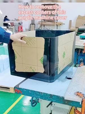 How to remove the excess corners of this acrylic machine cover#acryliccover #machinecover #acrylicproduct #acrylic #custom #mjacrylicsheetfactory 