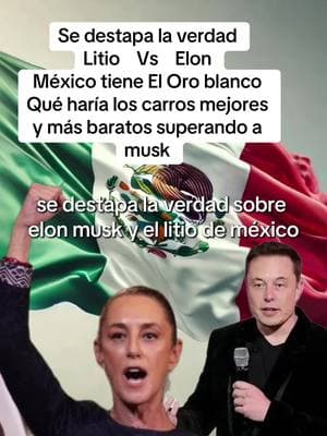 Descubre la verdad detrás del interés de Elon Musk en el litio de México y su conexión con la política estadounidense. Este video revela cómo las vastas reservas de litio en México están posicionando al país como un competidor clave en la industria automotriz eléctrica.  Mientras Tesla vende sus vehículos a precios elevados, México lanza su primer coche eléctrico asequible, desafiando a la gigante automotriz. Analizamos las tensiones entre EE.  UU. y México y cómo una potencial influencia en la política podría cambiar el futuro de la industria.  ¡No te pierdas esta fascinante mirada a la carrera por el 'nuevo oro blanco'! #ElonMusk #Litio #México #Tesla #CochesEléctricos #IndustriaAutomotriz #compartir #claudia #sheimbaum #amen