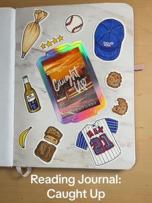 ⚾️🍪 Reading this book made me hungry 🧢🍞 #BookTok #bookjournal #readingjournal #read #bookish #journaling #bookbujo #romancebooks #readingjournalspread #liztomforde #caughtup #windycityseries 