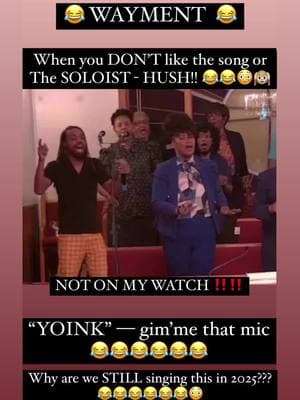 ….. WE NOT FINNA DO THIS!!! 😂😂 you think you bout tuh lead this ?? Nottttt‼️‼️‼️ — Hang this 🎤 up! 😂😂😂 #yourfavoritechoirdirector  #choirloftantics #churchtiktok #baptist #fyp #zsazsabraxton #foryoupage #learntolaugh #thehetebrinks #foryoupageofficial 