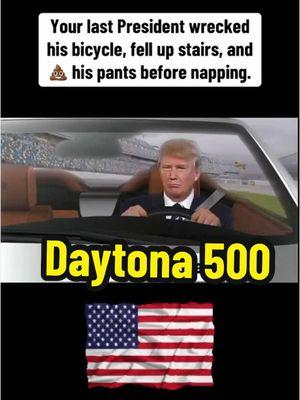 #donaldtrump performed a flyover in #airforce1 and a ceremonial lap in the beast. #daytona500 #racingfans #epic #badass 