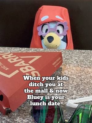 When the kids ditch you at the mall & now Bluey is your only lunch date🤭 #bluey #socute #lunchdate #buildabear #obsessed #collect #blueyheeler #grandma #adorable #plushies #disneyplus #cartoon #bigkid #blueyfan @Build-A-Bear @Bluey 