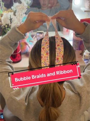 Replying to @Macy🐆🪩🍒 Not sure what this “whatever, whatever” is butttt whatever, whatever lol. Here is a hair tutorial ♥️♥️ #mommaandme #hairtutorial #bubblebraid #ribbon @palynnn 