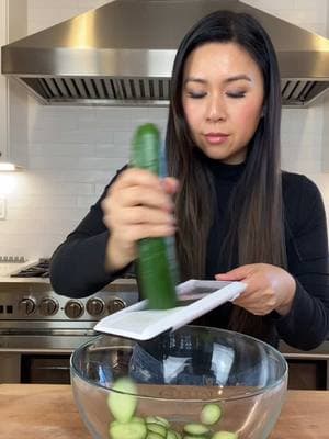 Save and Share my recipe for Japanese Cucumber Salad!  Slice one English cucumber, add about 1 1/2 tbsp of salt and let sit for 15 minutes to remove moisture. Rinse, squeeze some more moisture out and pat dry. In a small bowl add 1/3 cup rice vinegar, 1 1/2 tbsps of soy sauces, 1 tbsp of sugar and 1 tbsp of sesame seeds. Pour over the cucumbers and eat immediately. #cucumbersalad #asiancucumbersalad #japanesecucumbersalad 