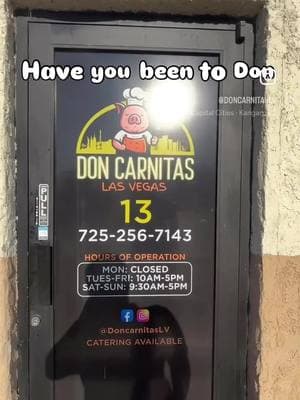 Visit our take-out restaurant Tuesday-Sunday 10am-6pm.  Check out our specials!  💥Tuesday $2 tacos 💥Wednesday BOGO free Chilaquiles 💥Thursday $10 Tacos Dorados  💥Friday $10 Carnitas Fries  📍2987 n Las Vegas blvd suite 13 N Las Vegas NV 89030 #doncarnitaslv #doncarnitaslv #doncarnitaslv #lasvegasfoodie #lasvegaslocals #lasvegastiktok #lasvegaslocalbusiness #lasvegas #downtownlasvegas #northlasvegas #carnitasestilomichoacan #comidalasvegas #lasvegasnevada 