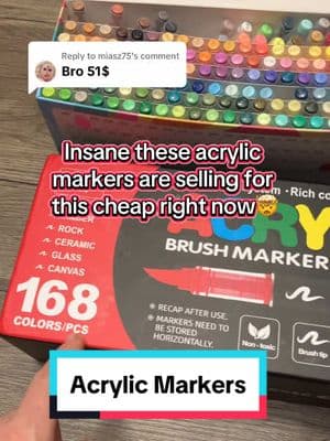 Replying to @miasz75  I can’t believe how cheap these acrylic paint markers are selling for right now!!🤯 #acrylic #acrylicmarkers #paintmarkers #acrylicpaintmarkers #acrylicpainting #acrylicpainter #coloring #color #coloringbook #markers #fyp 