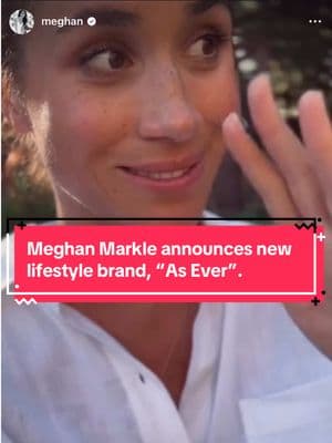 Meghan Markle announces that she is partnering with Netflix for her new lifestyle brand, “As Ever”. #asever #meghan #royals #duchessmeghan #duchessofsussex #netflix #withlovemeghan #americanrivieraorchard  #breakingnews #princeharryandmeghan #britishmonarchy  #greenscreen 