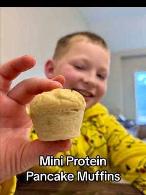 Quick & Easy breakfast the kids enjoyed. #quickbreakfastideas #proteinbreakfast #pancakemuffins #kidsbreakfast 