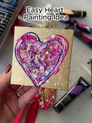 Heart art tutorial with acrylic paint 🎨♥️🤍 #paintingtutorial #paintingprocess #paintingcha