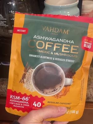 I'm all about trying new things and I'm glad I did bc this ashwagandha coffee is good and would repurchase #ashwagandhacoffee #coffeetiktok #coffeetok #arabicacoffee 