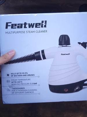 Featwell multipurpose steam cleaner ✨️ Clean your home, Clean your car, Clean windows 🪟 Clean fabrics, and various surfaces 🙌 I highly recommend yall use distilled water only so it lasts longer 😁👍  #steamcleaner #steamclean  #featwell #multipurpose 