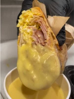 In a hollanDAZE😍 #eggbred #burrito #hollandaisesauce #egg #cheese #breakfast #lahabra #longbeach #huntingtonbeach #brea #fyp 