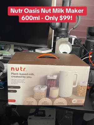 Get the Nutr Oasis Nut Milk Maker 600ml for just $99 (50% off!) Make fresh, delicious nut milk in minutes with this easy-to-use, eco-friendly machine. Perfect for almonds, cashews, oats, and more! #HealthyChoices #PlantBased #EcoFriendly #KitchenGadgets #NutMilk #SaleAlert #HomeCooking #nutrmilk #nutr #ttslevelup #ttsdelightnow #milkalternative #milkmaker #nutmilkrecipe #nutmilkmaker 