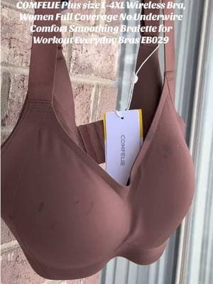 COMFELIE Plus size L-4XL Wireless Bra, Women Full Coverage No Underwire Comfort Smoothing Bralette for Workout Everyday Bras EB029  Sponsored. #comfelie #comfeliebra #comfelielife #gym #bra #momtok #workoutbra 