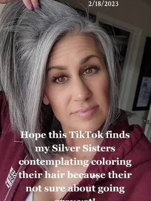 Try it! You can always go back to color!!! 🤷‍♀️ #onthisday #fyp #fypシ #foryoupage #foryourpage #gray #grey #silver #grayhair #grayhairtransition #healthygrayhair #greyhair #greyhairtransition #grayhairdontcare #greyhairdontcare #silverhair #silversisters #viralvideo #tiktok #tiktokhairtrends #hairtok #justtryit #naturalhair #naturalgrayhair #naturalgreyhair #hairtrans #hairtransformation #hairtransitions 