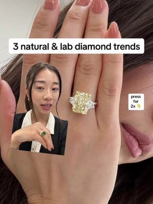 Every jeweler has a different audience, but we’re seeing an interesting trend upward for a desire to differentiate from “perfect” white diamonds for both natural and lab diamond clients #greenscreen #jeweler #naturaldiamonds #labdiamonds #engagementringtrends #uniqueengagementrings #nycjeweler 