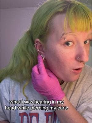 running on pure adrenaline and delusion #piercing #earpiercing #earcuration #earstyling #earringstack #mariokart #coconutmall #wlw