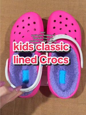 @Crocs FINALLY AVAILABLE ON TIKTOK SHOP 🙌🏻 These Classic Lined Crocs Clogs for kids are warm and cozy, comfy and cute!  #crocs #crocs4life #crocsgang #crocswithnosocs #crocsshoes #slippers #kidsslippers #kidsshoes #shoes #shoesforkids #comfy #cozy #warm #TikTokShopSpringGlowUp #tiktokshopcreatorpicks #tiktokshopfinds #tiktokshoprestock 