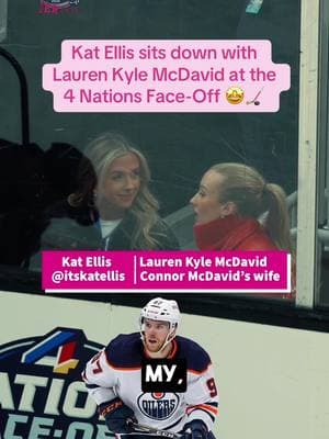 @Katherine Ellis on the glass with Mrs.“McJesus” at the #4Nations Face-Off in #Boston 🙌 #ConnorMcDavid #womeninsports #womeninhockey #wags #hockey #NHL 