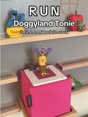 Our favorite Tonie character is FINALLY back in stock! Grab it while you can.  #toniecharacters #doggyland #doggylandtonie #toddlermom #toniebox 