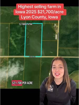 🔥 SOLD 🔥 An 80-acre farm in Lyon County sold at auction for $21,700 per acre on January 15th, 2025! 💰💥 With a 67.6 CSR2, that’s $321 per CSR2. Farmland values for high quality tillable farms are holding strong! What do you think prices will do in 2025? 👀🌾  #farmlandauction #iowafarms #landprices #farmrealestate 