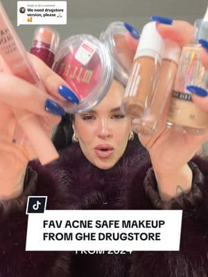 Replying to @Ⓝ favorite acne safe makeup I tried in 2024 from the drugstore 💖💖💖 @Maybelline NY @L’Oréal Paris @loréal paris usa @elfcosmetics @e.l.f. Cosmetics @Milani Cosmetics @NYX Professional Makeup  #acneproneskin #acnesafe #acnesafemakeup #acnesafeproduct #affordablemakeup #favoritemakeup #favoritemakeupproducts #acnesafeconcealer #acnesafeblush 